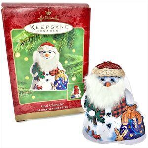 Hallmark Keepsake Ornament Christmas - Cool Character - Pressed Tin Snowman 2000